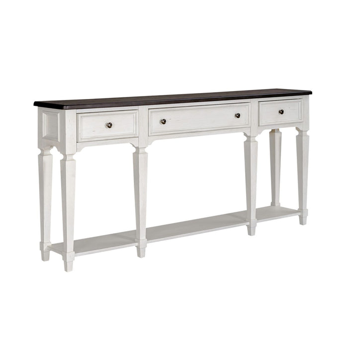 Allyson Park - Hall Table - Wirebrushed White / Charcoal