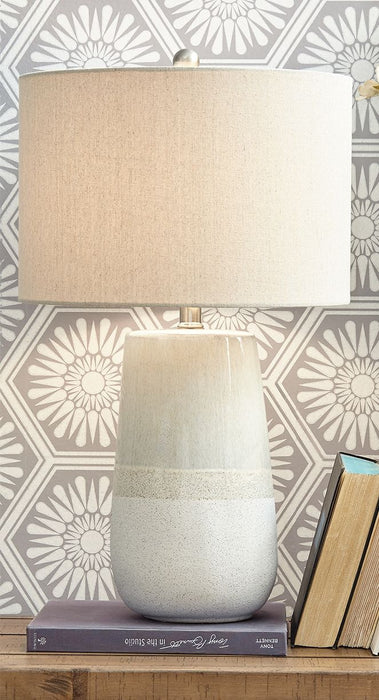 Shavon - Ceramic Table Lamp  - Beige / White