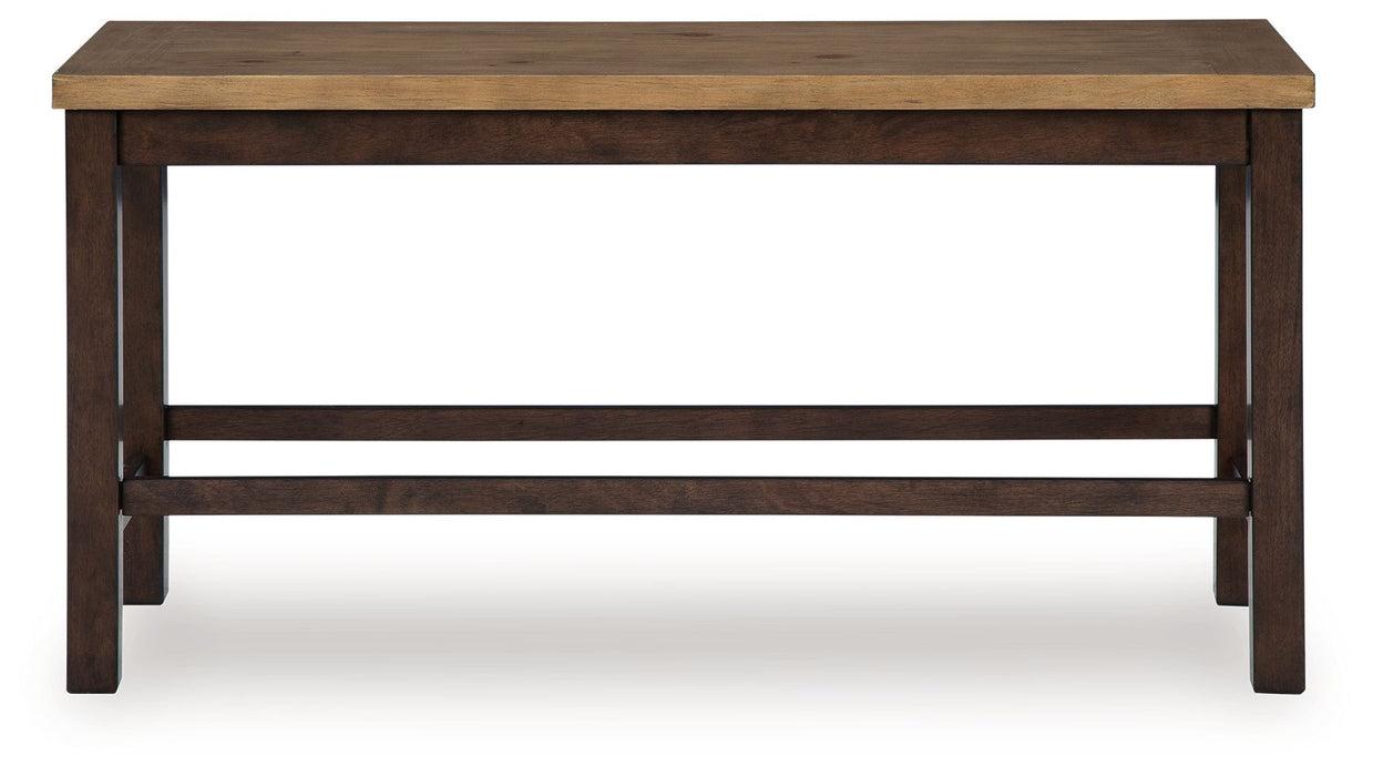 Rylandeen - Double Counter Height Bench - Light Brown / Dark Brown