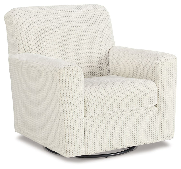 Herstow - Swivel Glider Accent Chair - Ivory