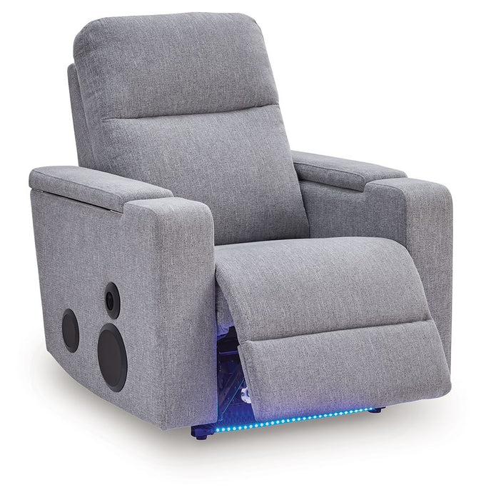 Pineland - Glider Power Recliner With Audio System - Pewter