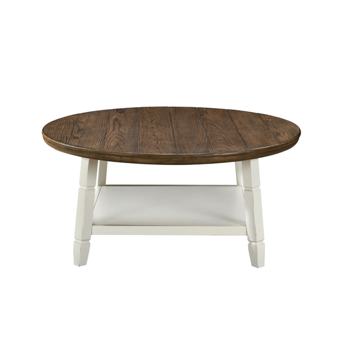 Flaherty - 3 Piece Occasional Set (1 Coffee & 2 End Tables) - Brown / White