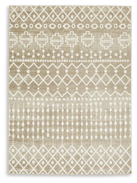 Bunchly - 5' x 7' Rug - Tan / Brown / Cream
