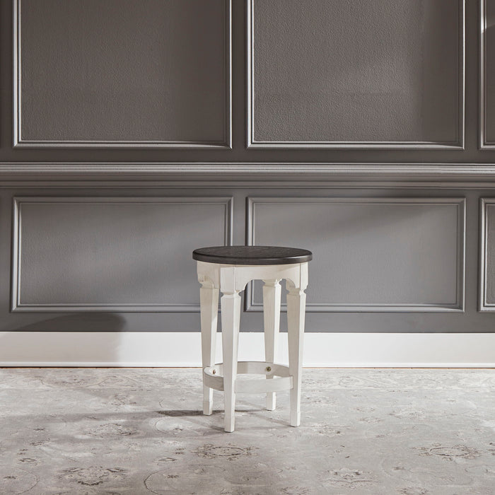 Allyson Park - Console Stool - Wirebrushed White / Charcoal