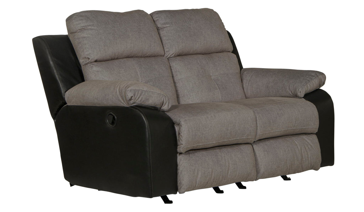 Felix - Rocking Reclining Loveseat - Black / Granite