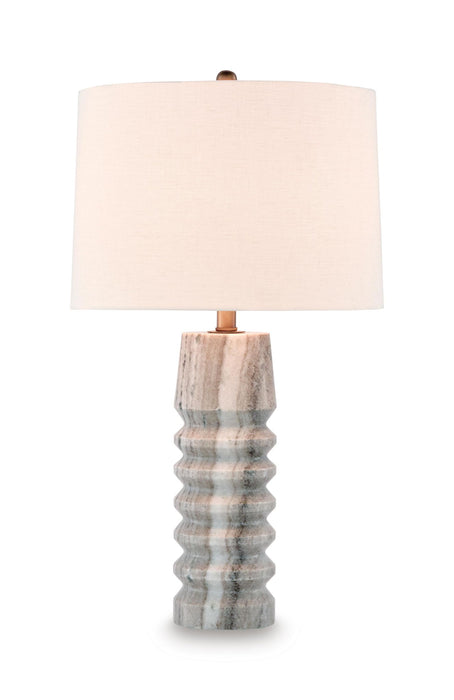 Desmont - Marble Table Lamp - White / Beige / Gray