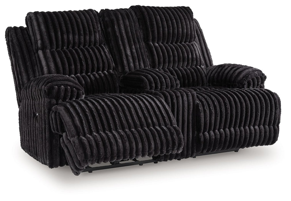 Rhine Falls - Double Reclining Power Loveseat With Console - Onyx