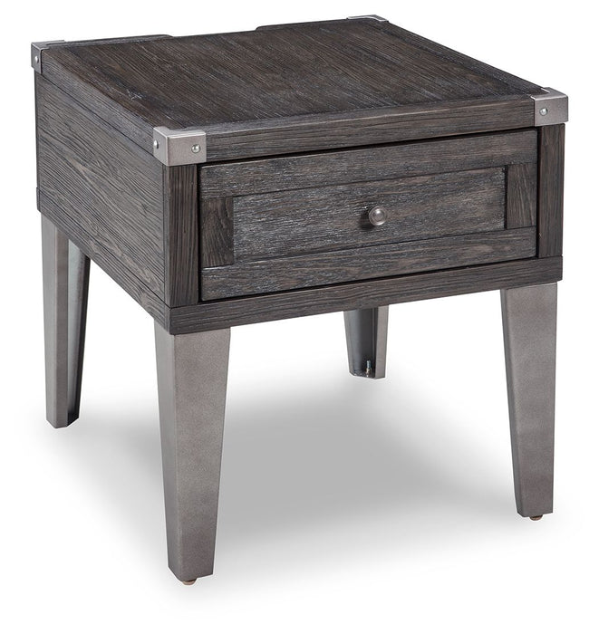 Todoe - Rectangular End Table - Dark Gray