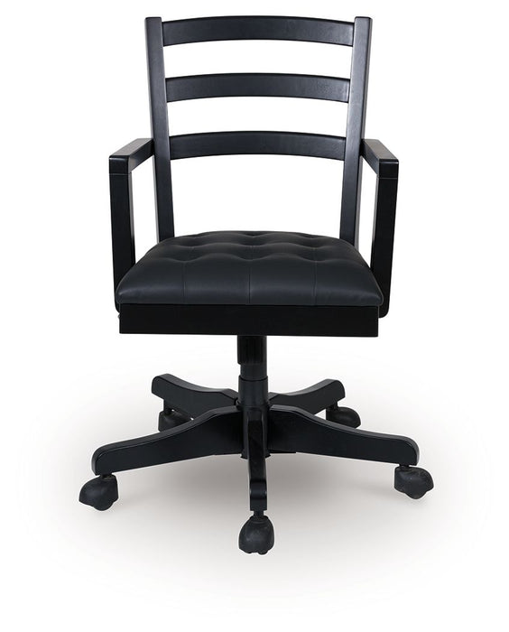 Wildenauer - Home Office Swivel Desk Chair - Brown / Black