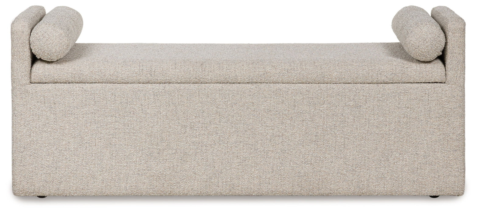Galliden - Large Upholstered Dining Room Bench - Beige