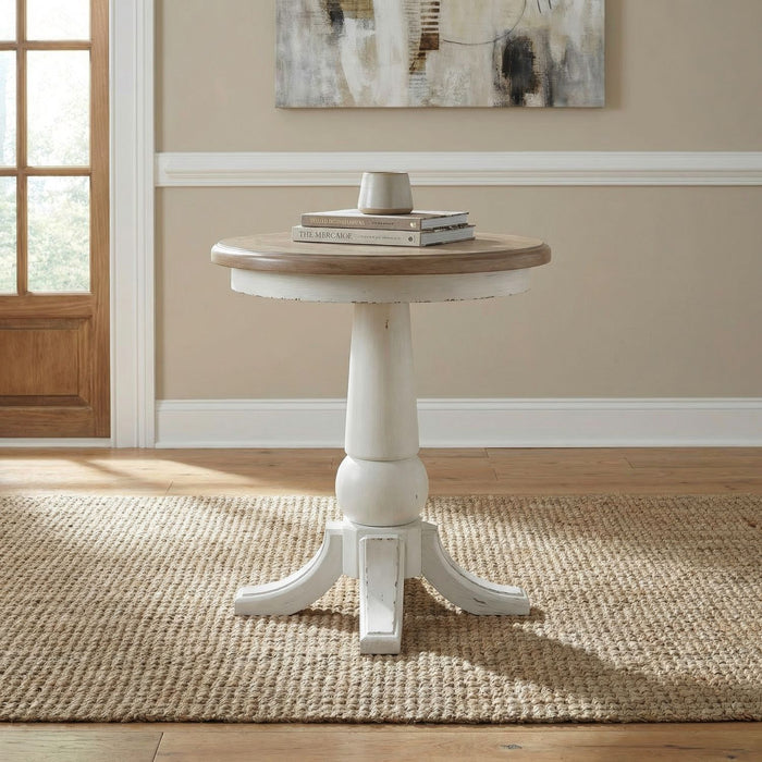 Turnberry Park - Round End Table - Washed White