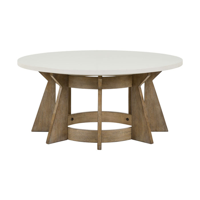Berkley Square - Round Cocktail Table - Linen & Khaki