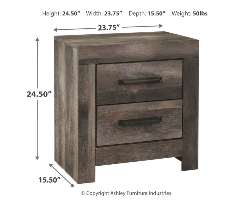 Wynnlow - Two Drawer Night Stand - Gray