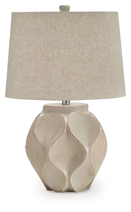 Edselham - Paper Table Lamp - Distressed Cream