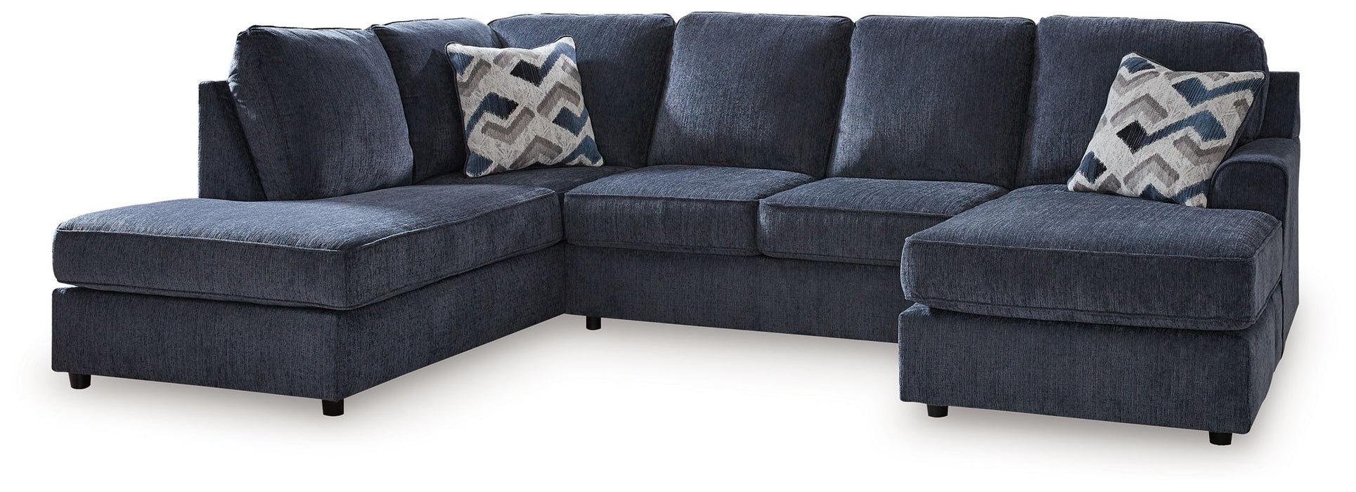 Albar Place - 2 Pc. - 2-Piece Sectional With Raf Sofa Chaise, Ottoman - Cobalt