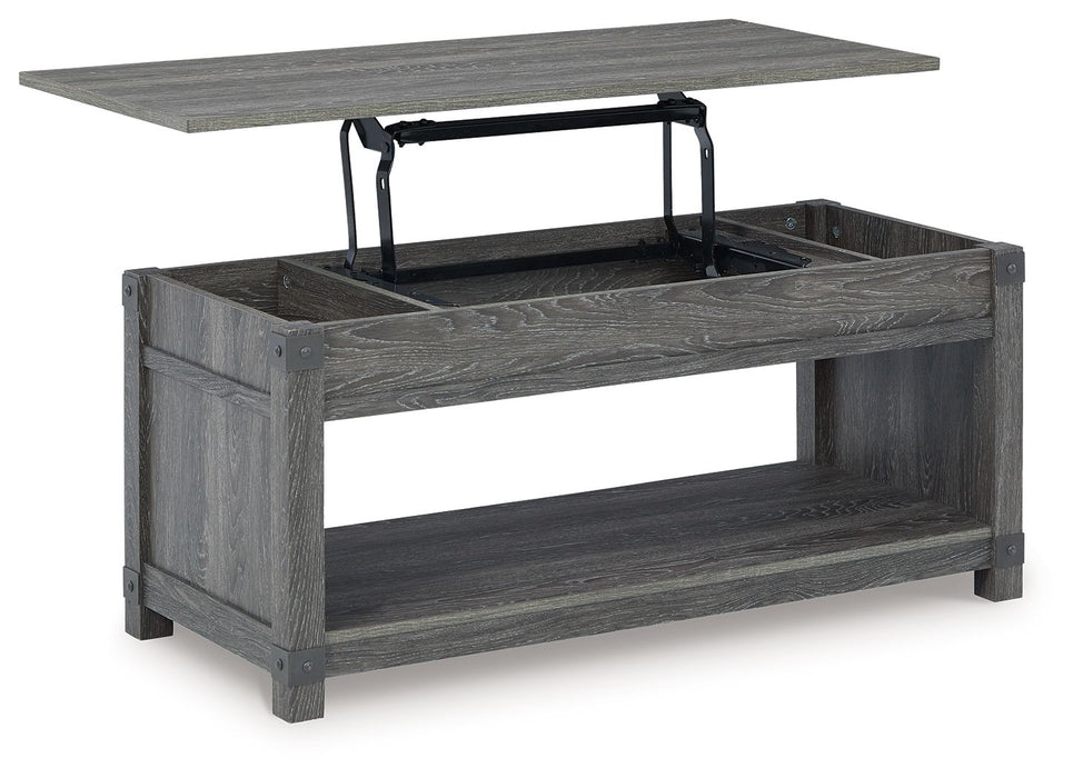 Freedan - Rect Lift Top Cocktail Table - Grayish Brown