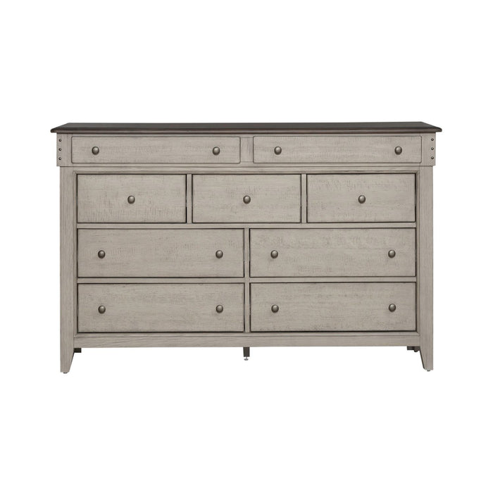 Ivy Hollow - 9 Drawer Dresser - Weathered Linen / Dusty Taupe