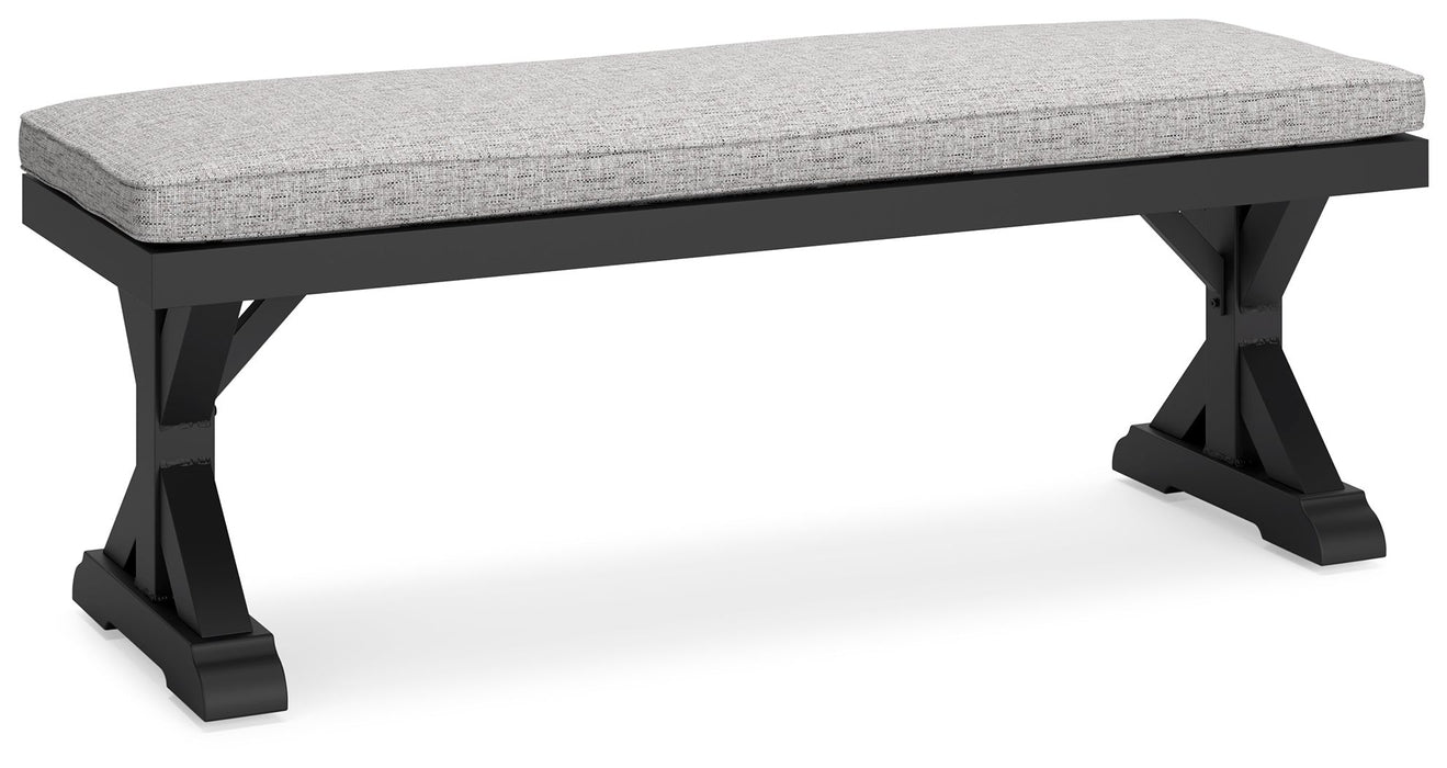 Beachcroft - Bench With Cushion - Black / Light Gray