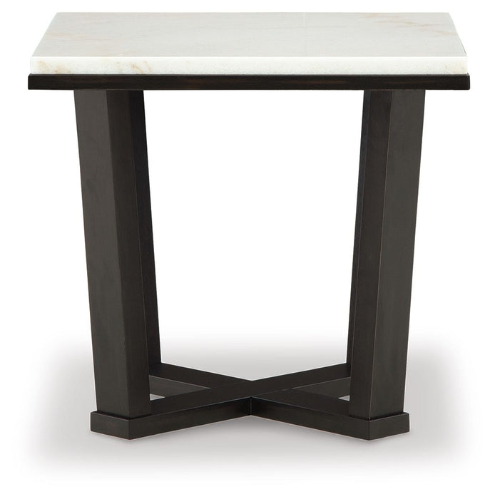 Fostead - Square End Table - White / Espresso