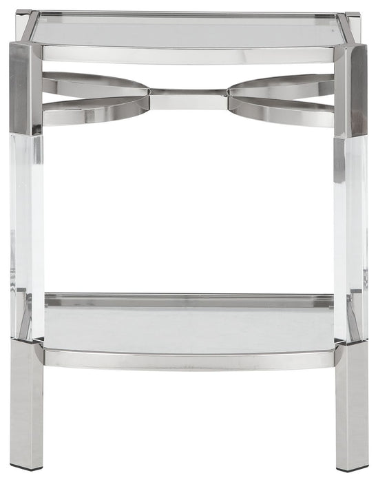 Chaseton - Accent Table - Clear / Silver Finish