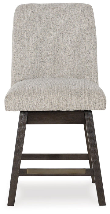 Burkhaus - Upholstered Swivel Barstool (Set of 2) - Beige / Dark Brown