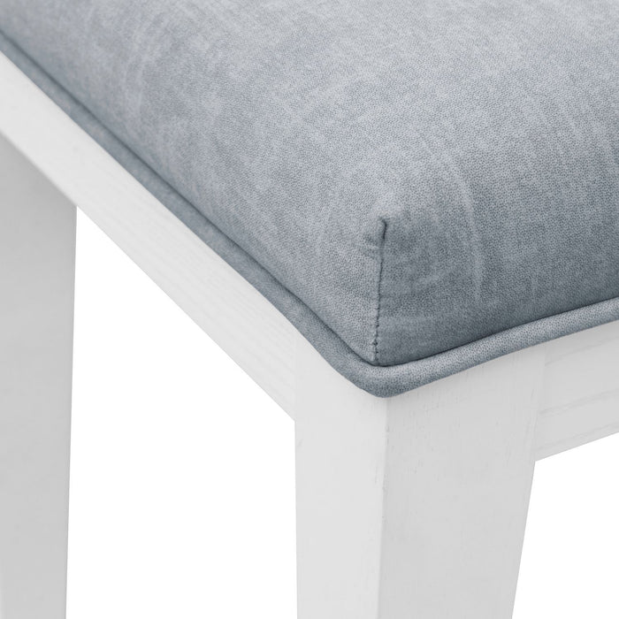 Reflections - Vanity Stool - Pearl White & Rhinestone
