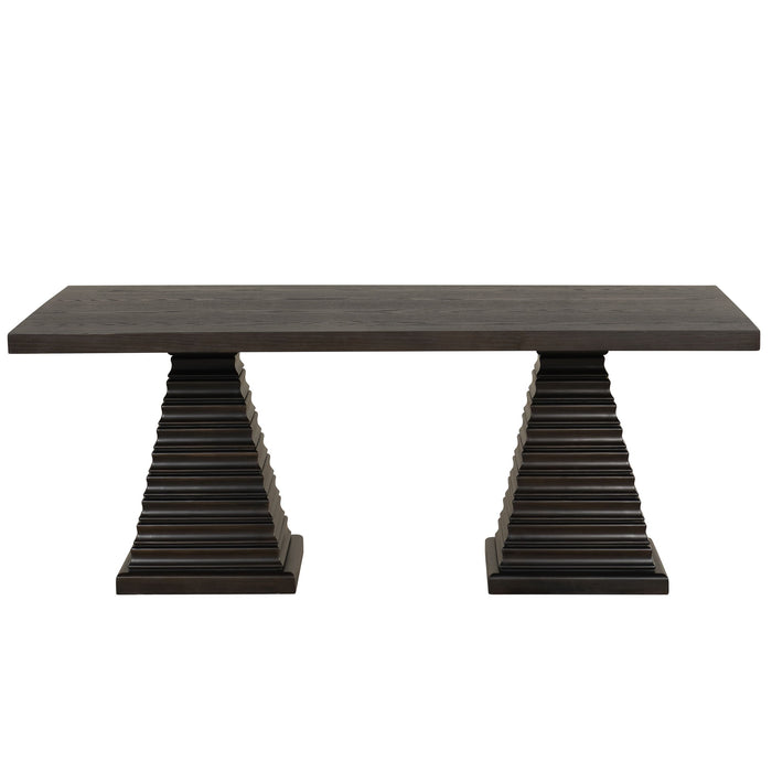 Plateau - 78" Rectangle Dining Table - Top & Base - Rustic Espresso