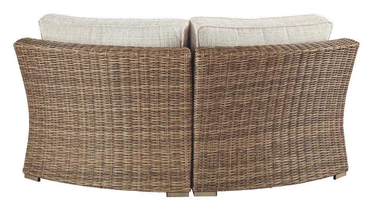 Beachcroft - Curved Corner Chair w/Cushion - Beige