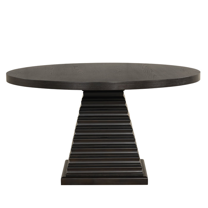 Plateau - 54" Round Dining Table - Top & Base - Rustic Espresso