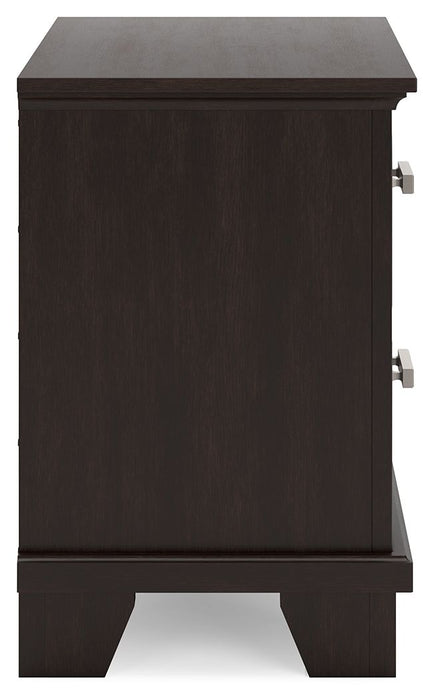 Covetown - Two Drawer Night Stand - Dark Brown