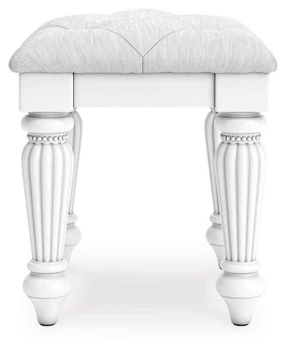 Kozlani - 3 Pc. - Vanity, Mirror And Stool - White