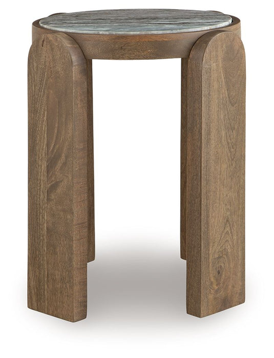 Gavrilley - Accent Table - Gray / White / Brown