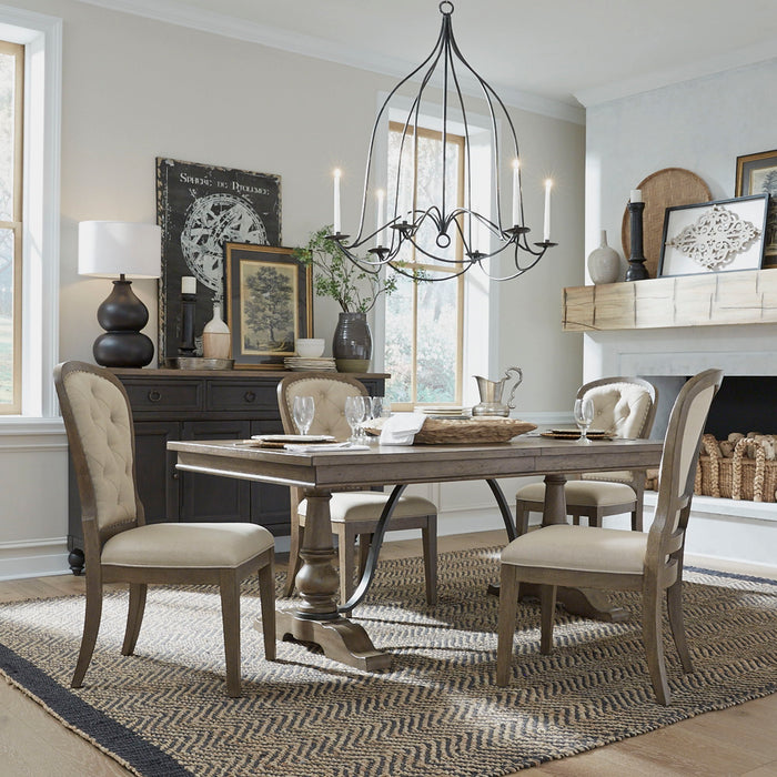 Americana Farmhouse - Dining Room Trestle Table Set