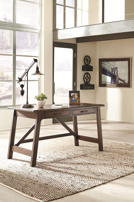 Baldridge - Home Office Large Leg Desk - Rustic Brown