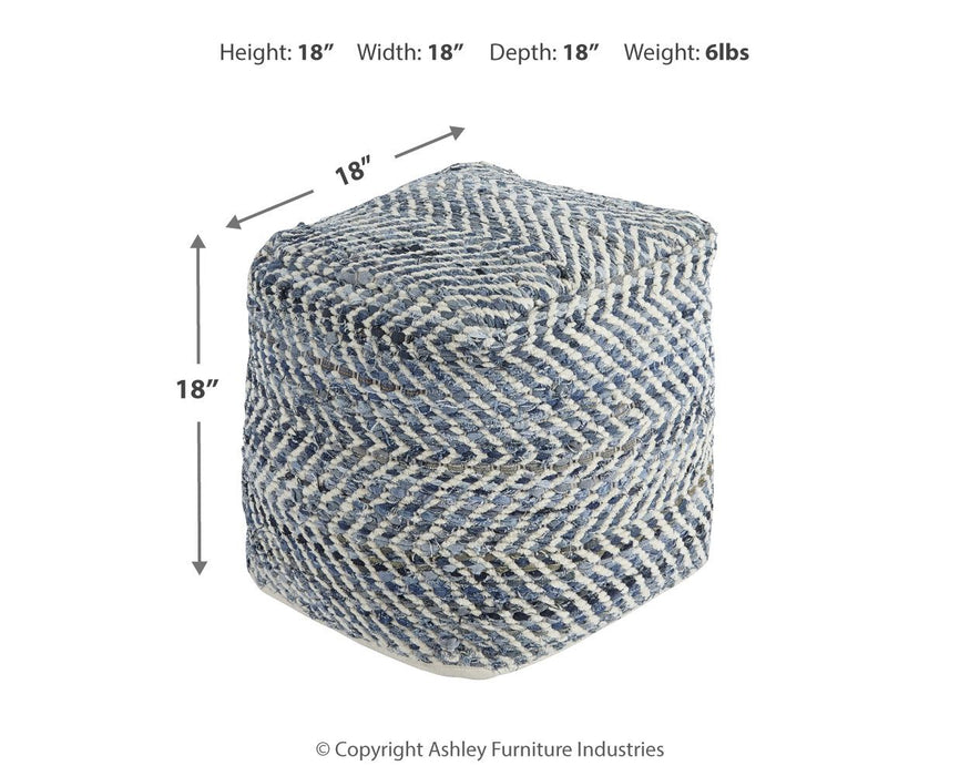 Chevron - Pouf - Blue