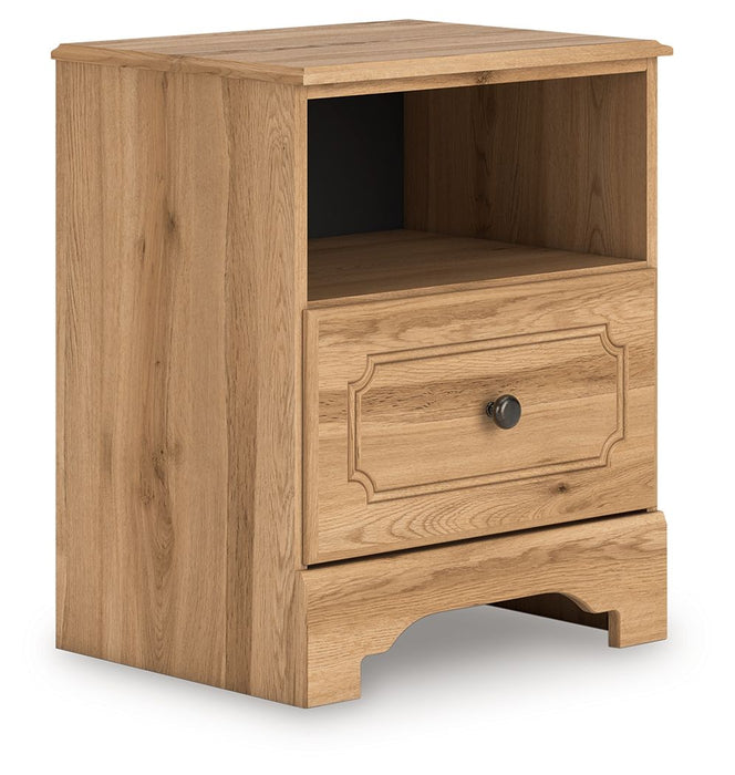 Aleaport - One Drawer Night Stand - Warm Brown