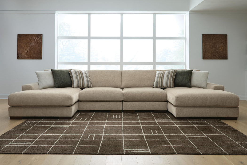 Linenhause - 4-Piece Double Chaise Sectional - Dune