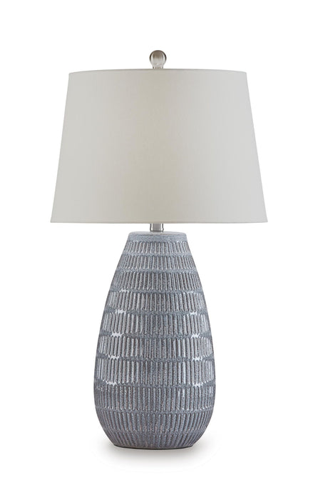 Kaidins - Ceramic Table Lamp - White / Blue