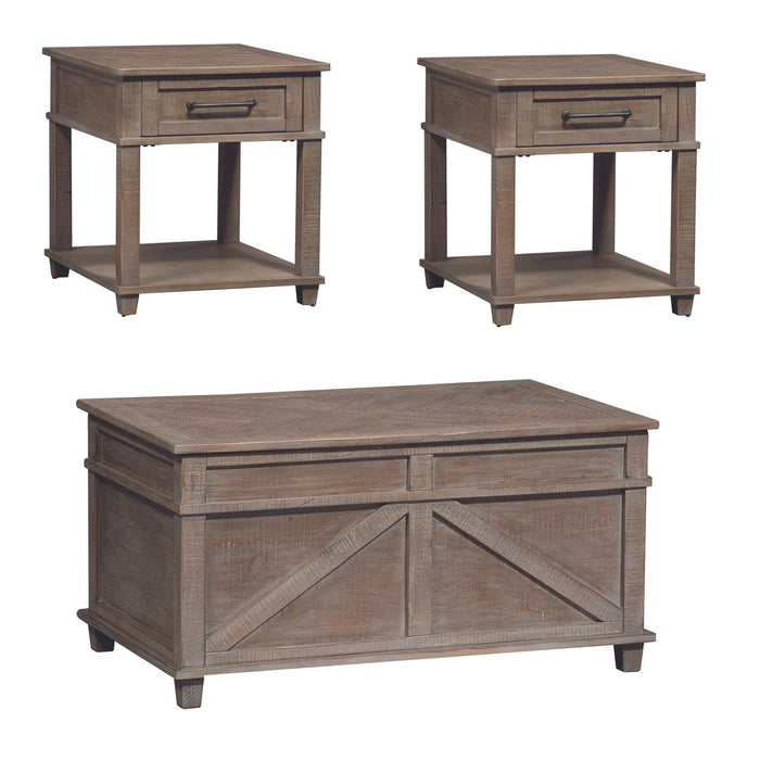 Parkland Falls - 3 Piece Table Set - Weathered Taupe