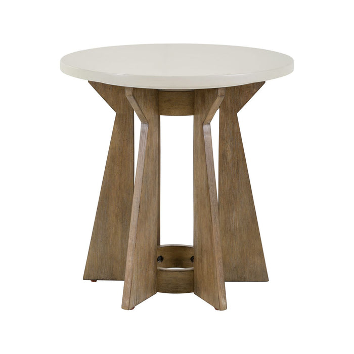 Berkley Square - Round End Table - Linen & Khaki