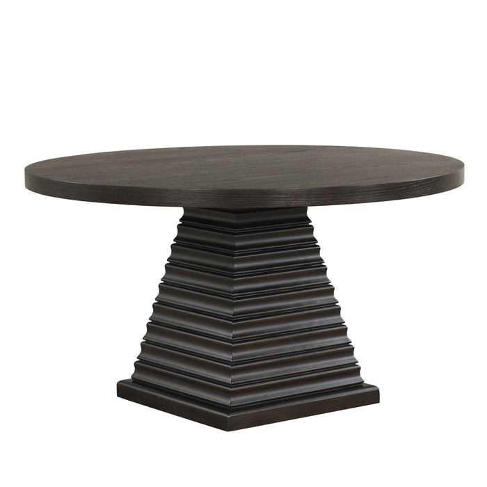 Plateau - 54" Round Dining Table - Top & Base - Rustic Espresso