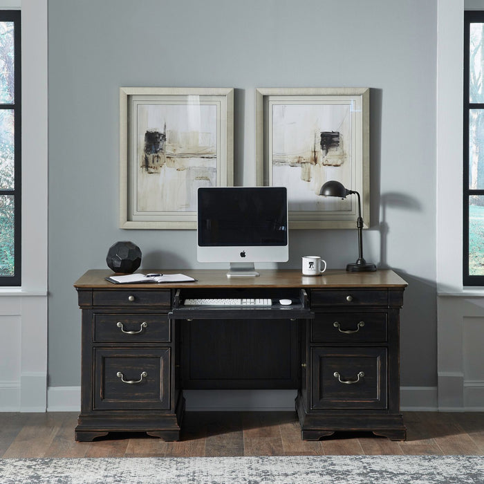 Meritage - Jr Executive Desk - Aged Charcoal