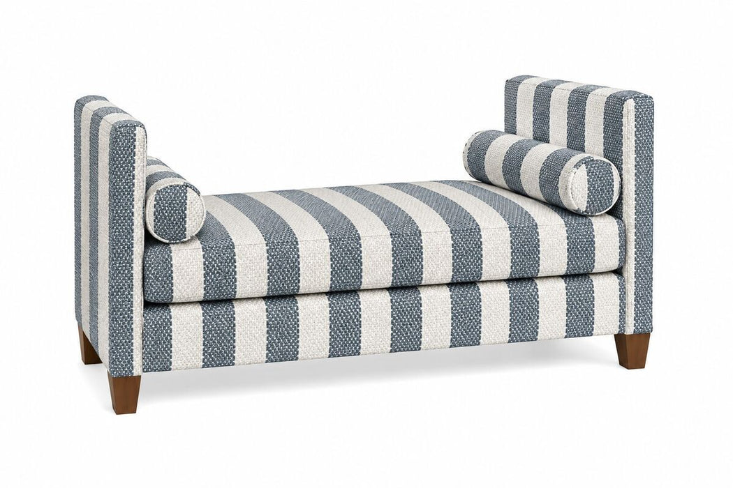 Tide & Timber - Stripe Upholstered Daybed - Luxe Blue Oak