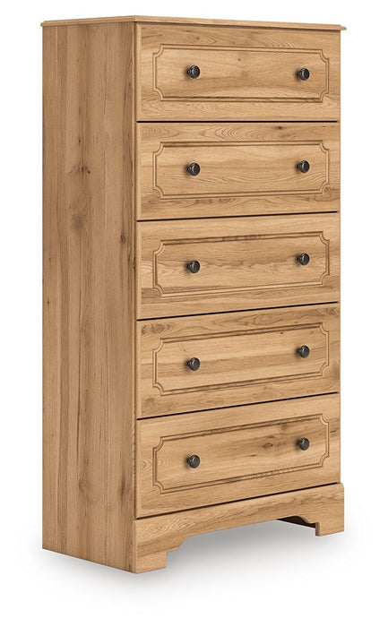 Aleaport - Five Drawer Chest - Warm Brown