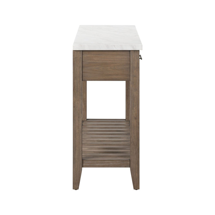 Edison - Server With Faux Marble Top - Brownstone