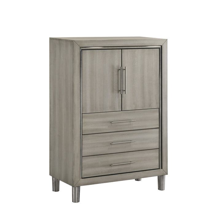 Lennox - Door Chest With Shoe Storage & LED Light - Gray