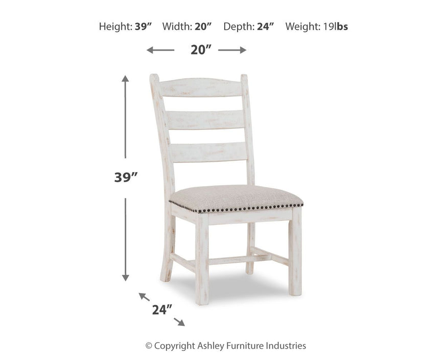 Valebeck - Beige / White - Dining Uph Side Chair