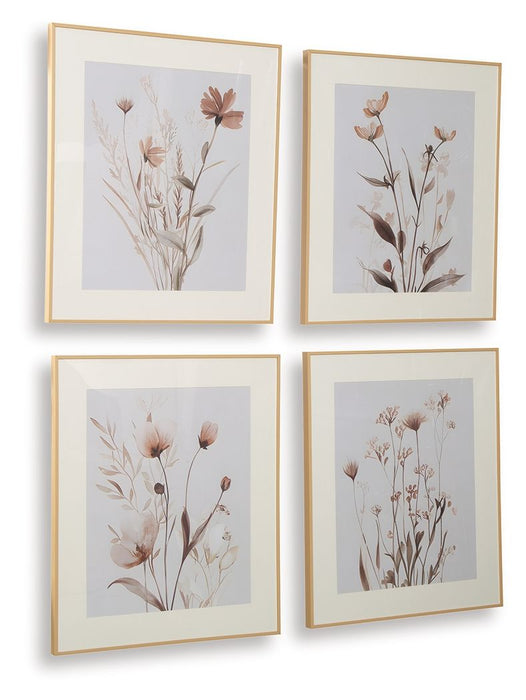 Chettings - Wall Art Set (Set of 4) - Beige / Gray / Blush