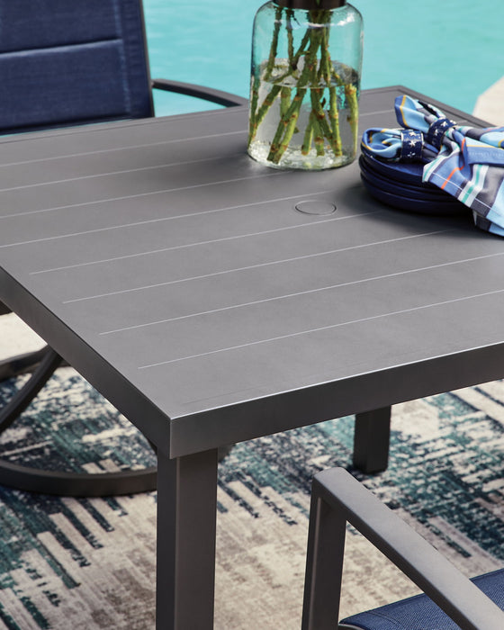 Rocky Creek - Square Dining Table With Umbrella Option - Gray