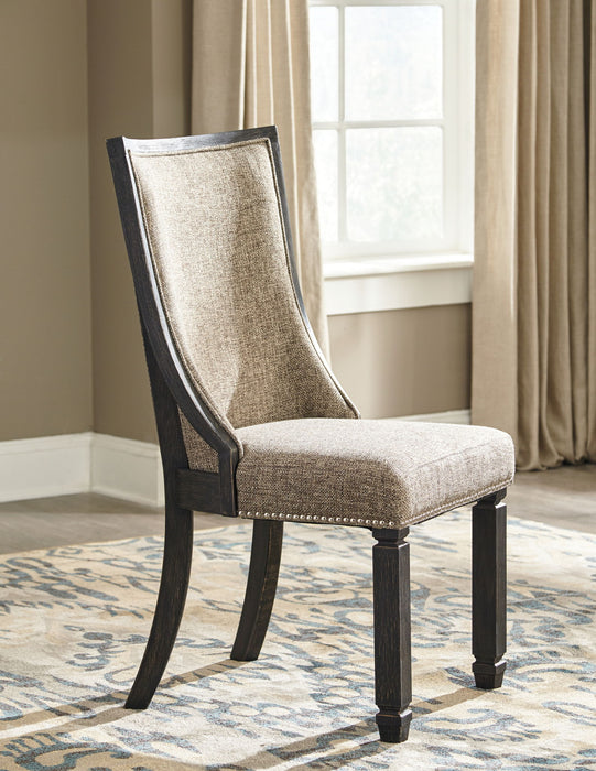 Tyler - Black / Grayish Brown - Dining Uph Side Chair  - Framed Back
